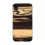 Phone case man and wood for iPhone XR — white ebony black wooden back, protective shell