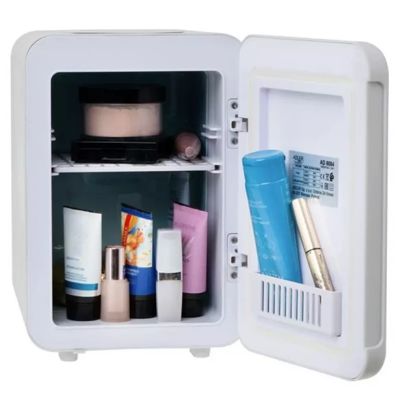 Mini refrigerator Adler AD 8084G — compact grey 12V/230V, 4 L capacity, portable, right-hinged door