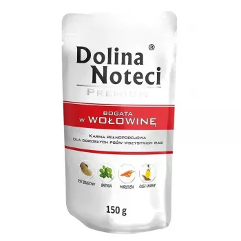 Wet Dog Food Dolina Noteci Beef Adult 150 g — 77% moisture, 12% protein, 6.5% fat