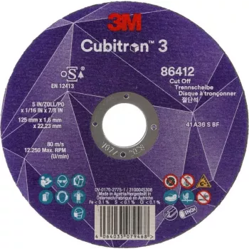3M 86647 - Cutting Disc - Metal - Ceramic fibre - 12250 RPM - Round - 2,22 cm (7100304306)