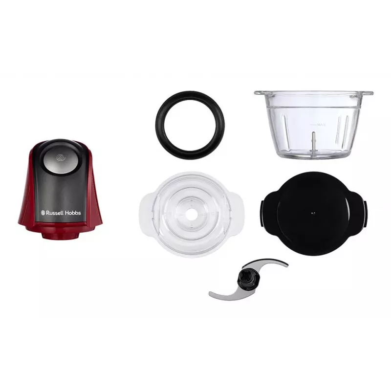 Russell Hobbs 27130-56 electric food chopper 0.5 L 200 W Black, Red, Transparent
