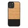 Phone case Man and Wood for iPhone 12 / 12 Pro — herringbone nero black finish