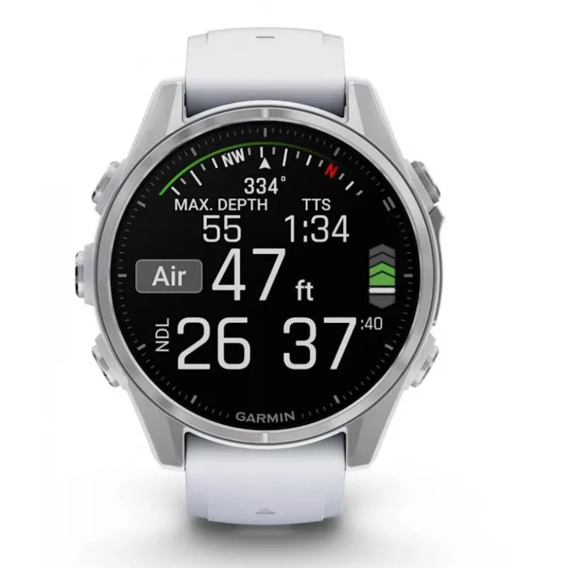 Garmin Fenix 8 3.3 cm (1.3) AMOLED 43 mm Digital 416 x 416 pixels Touchscreen Silver Wi-Fi GPS (satellite)