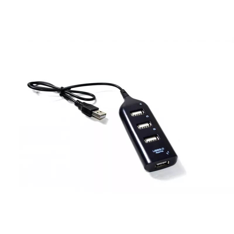 VAKOSS USB hub TC-234UX — 4-port USB 2.0 hub, DC power (5V, 1A), black