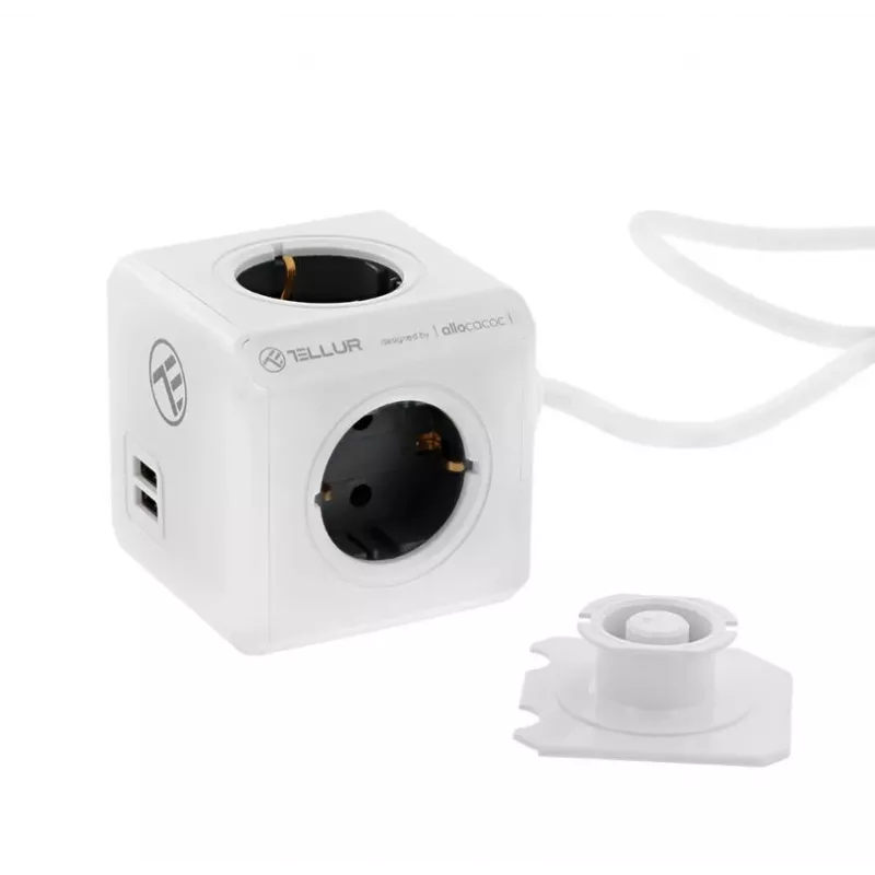 Power strip Tellur Power Cube Extended 4 Outlets 2 USB ports