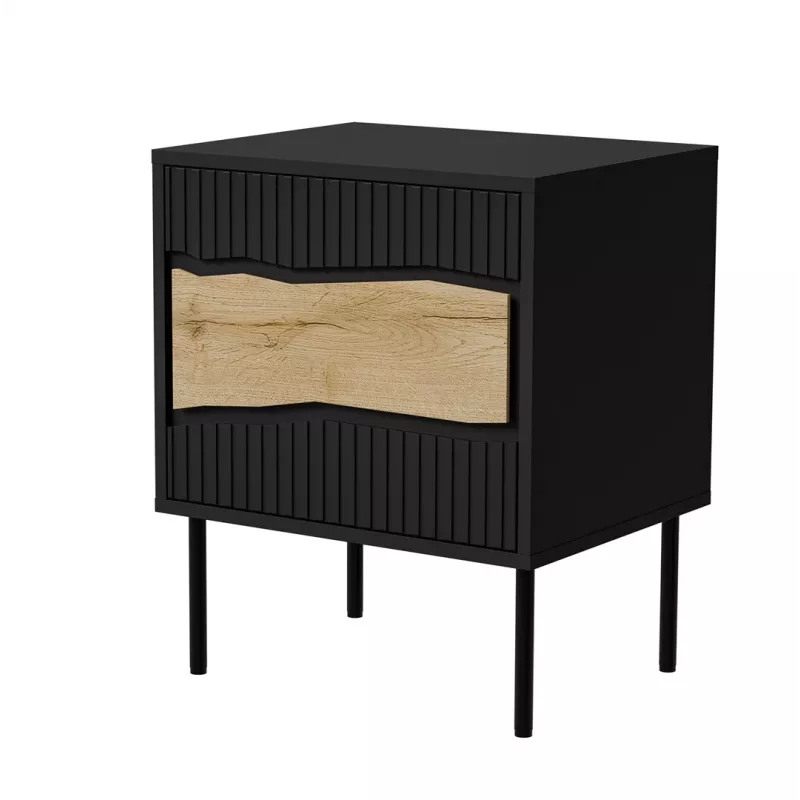 Cama INSERTO bedside cabinet, 2 pcs, 50x40x61.5 cm, black + LED