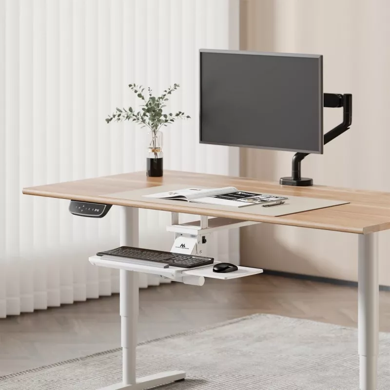 Keyboard holder MACLEAN MC-156 W — adjustable under-desk tray, max load 5 kg