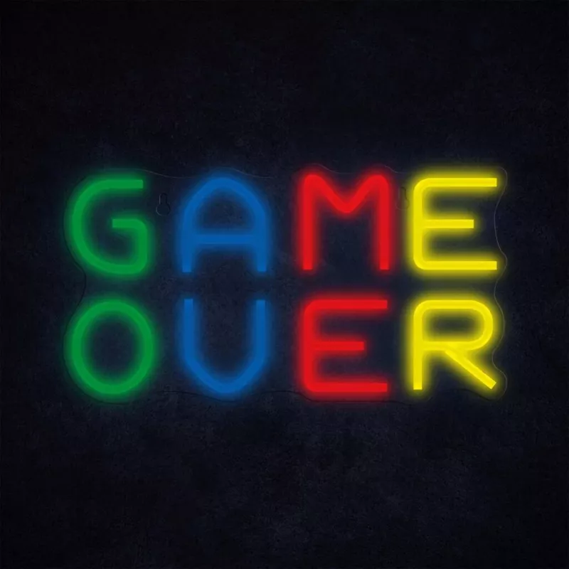 Neon sign MANTA SNL102MT — 'Game Over' style illuminated wall décor, plug-in LED neon effect