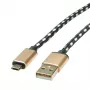 ROLINE 11.02.8820 USB Cable 1,8 m USB 2.0 USB C Micro-USB B Black - Gold (11.02.8820)