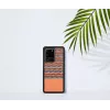 Phone case man and wood for Samsung Galaxy S20 Ultra — brown check with black trim