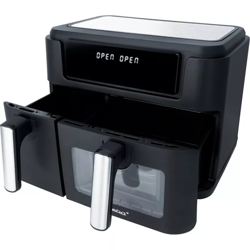 Dual Air Fryer HF 9500 DUO (black, 2.400 Watt, 2 baskets 6 L + 3.5 L)