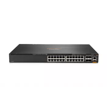 HPE Aruba 6300M - Switch - L3 - managed - 24 x 10/100/1000 + 4 x 1 Gigabit / 10 Gigabit / 25 Gigabit / 50 Gigabit SFP56 (Uplink / Stacking) - Front and Seite to Hinterseite - an Ra
