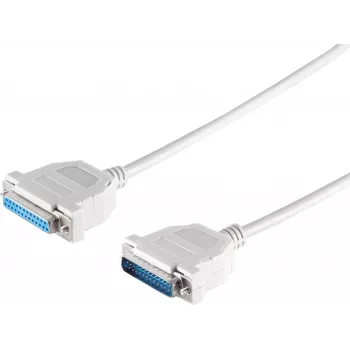 Serial cable ShiverPeaks 25-pin Sub-D extension 25-pin male to 25-pin female with snap hoods, 1.8 m