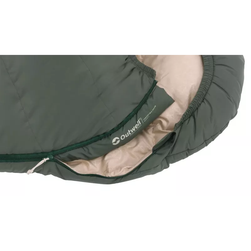 Sleeping Bag for Kids Outwell Convertible Junior (120-150 cm) - dusty green Size: left