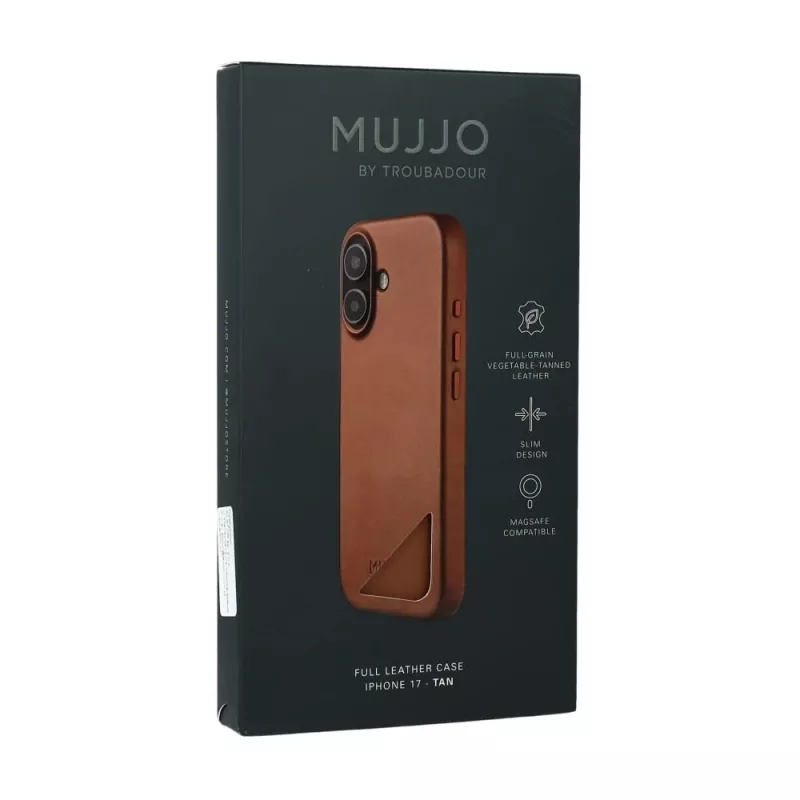 Mujjo Full Leather Case MagSafe Case for iPhone 17 Brown