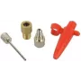 FISCHER Adapter Set 85618 — metal pump adapters (red) for bike and scooter valves