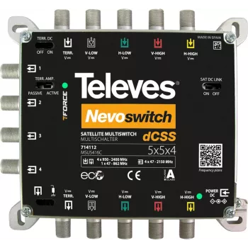 Satellite multiswitch Televes 714112 5 inputs 4 outputs