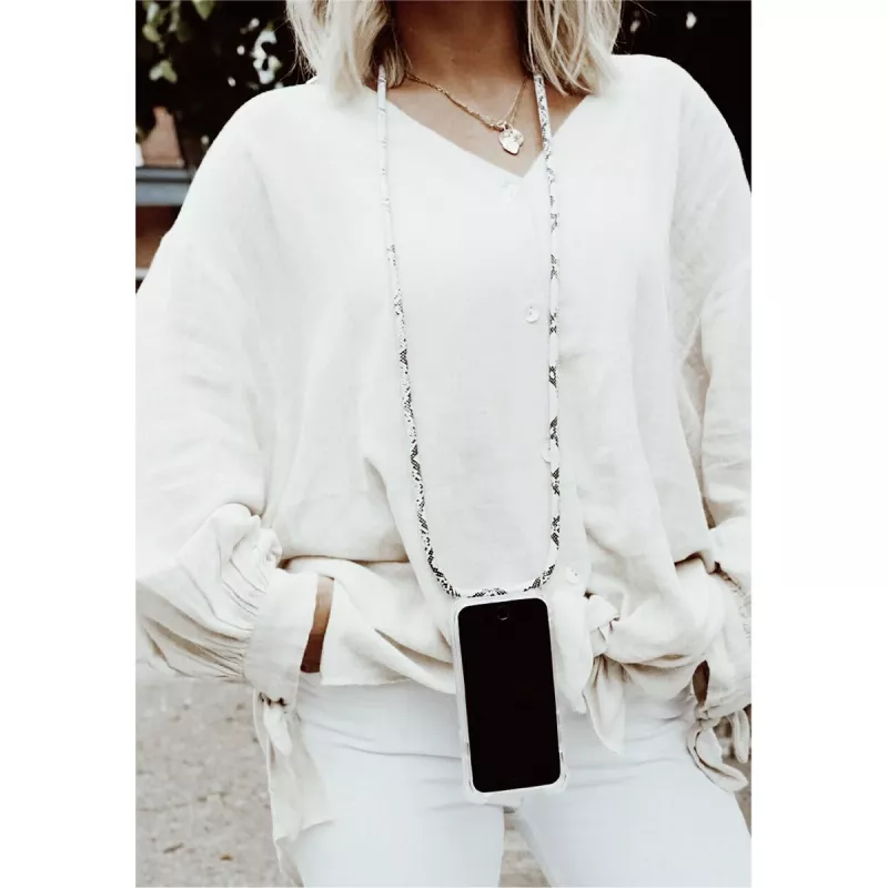 Necklace case Lookabe Snake Edition for iPhone 7/8 Plus — silver, wearable phone sleeve