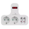 Power socket x4 with switch MACLEAN MCE224 F — 4-way mains outlet with individual switch