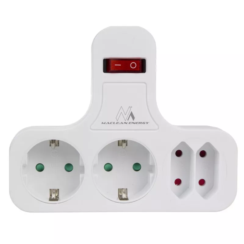 Power socket x4 with switch MACLEAN MCE224 F — 4-way mains outlet with individual switch