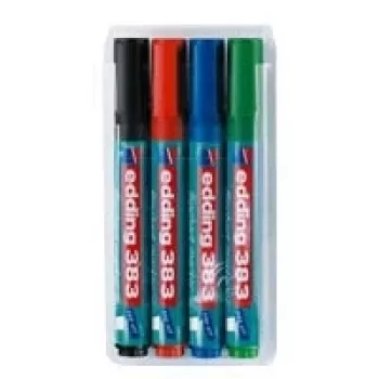 Marker Edding 383 Chisel tip Black Blue Green Red