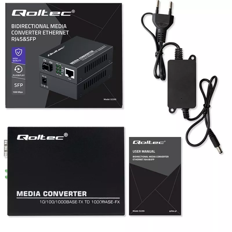 Media Converter SWITCH Ethernet 1x RJ45 1x SFP