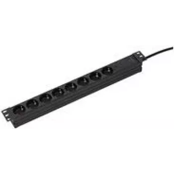 Power strip AS Schwabe 18190, 19 inch (48.3 cm) black, Schutzkontakt, 1 socket