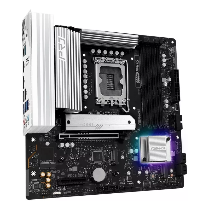Motherboard ASROCK B860M Pro RS — Intel B860, LGA 1851, micro ATX, DDR5, 4× DIMM, 2.5Gb LAN, 1×PCIe5 x16