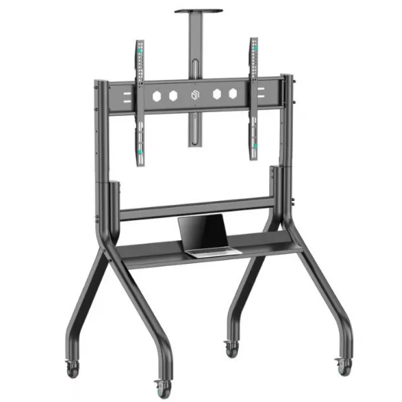 Floor TV stand ONKRON TS2080-B for 60–120 inch TVs, mobile, black