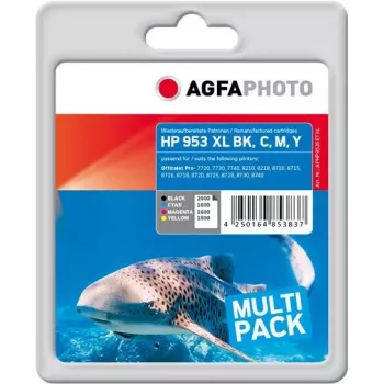AgfaPhoto Ink Cart.replaces HP Ink 3HZ52AE No.953XL black,cyan,magenta,yellow for Officejet Pro 8210 (APHP953SETXL)