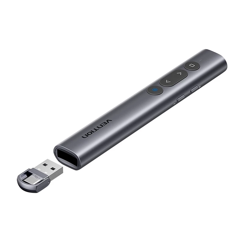 Wireless laser pointer Vention KQIH0 — red laser, maximum range 50 m, USB interface, lightweight PVC body