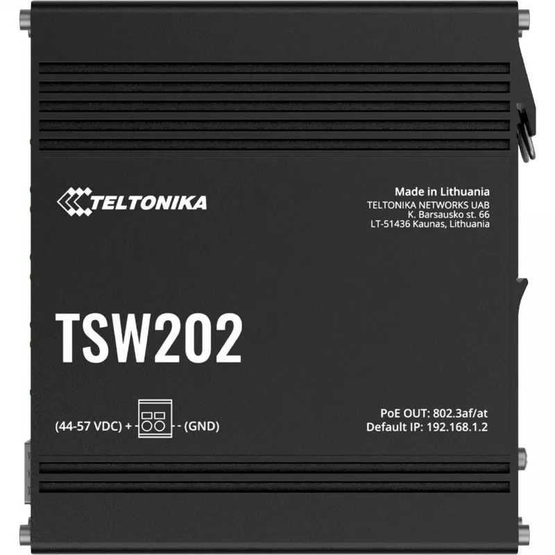 Teltonika TSW202 Managed L2 Gigabit Ethernet (10/100/1000) Power over Ethernet (PoE) Aluminium, Blue