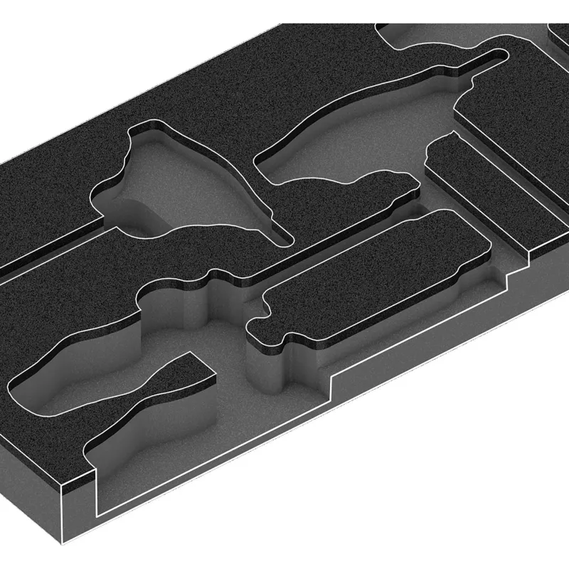Foam Insert Wera 9813 for Hex Screwdriver Set — empty, black/grey