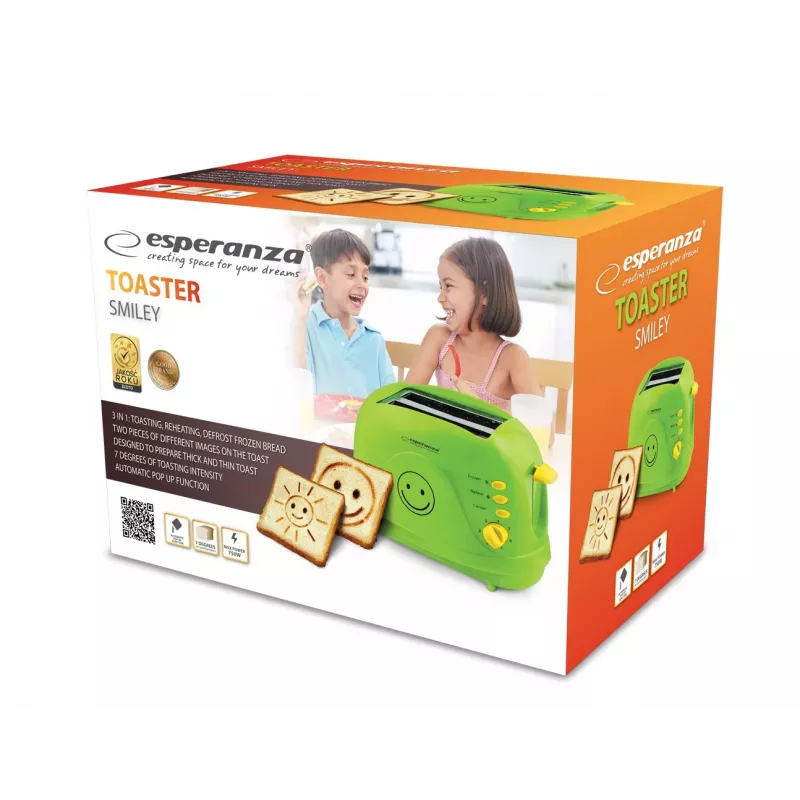 Esperanza EKT003 Smiley toaster 750 W green