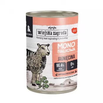 Wet dog food wiejskazagroda Puppy Monoprotein Lamb 400 g – junior, grain-free, single protein