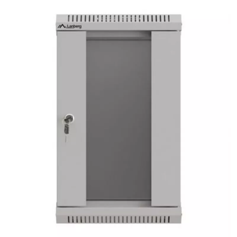 Lanberg WF11-3309-10S 9U Wall-Mount Rack Cabinet 10 inch 300x300 Grey Glass Door
