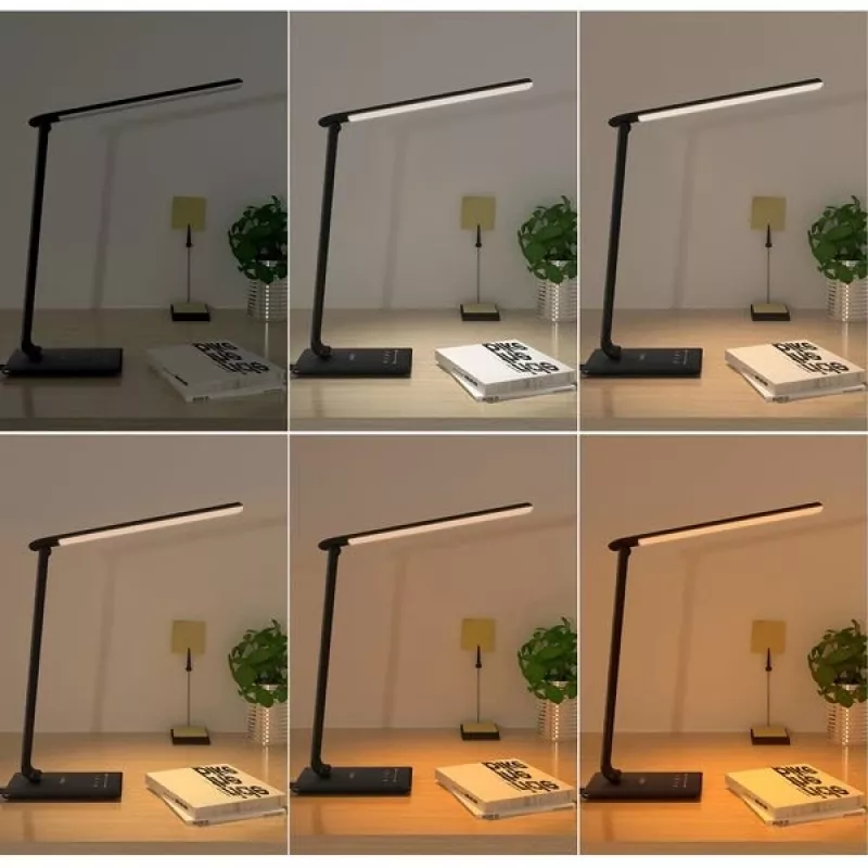 LED desk lamp Aukey LT-T10 12W 3000–6500K — adjustable color temperature, black