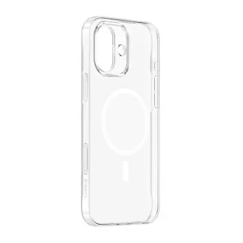 Phone case Baseus iP16 Transparent TouchButton Magnetic — transparent protective cover with touch button and magnetic attachment