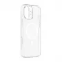 Phone case Baseus iP16 Transparent TouchButton Magnetic — transparent protective cover with touch button and magnetic attachment