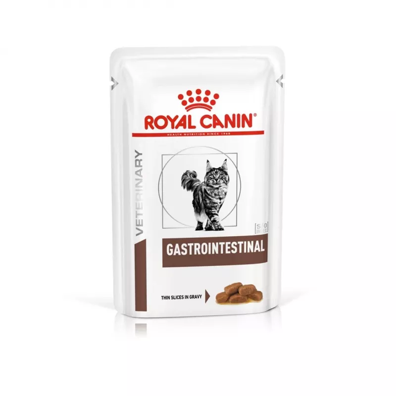 Wet cat food Royal Canin Gastrointestinal 85 g sachet — meat, 12 x 85 g, adult cats, for gastrointestinal problems