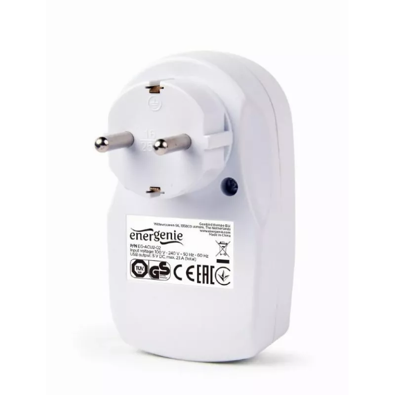 Charger USB With P/T AC SOCKET/EG-ACU2-02 Gembird