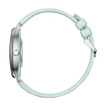 Smartwatch Colmi L28 — Silver-green case with green leather strap