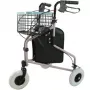 Tricycle walker REHA FUND RF-611 Barcelona, steel frame, foldable, adjustable height 82–97 cm, max load 110 kg, lockable wheels, basket