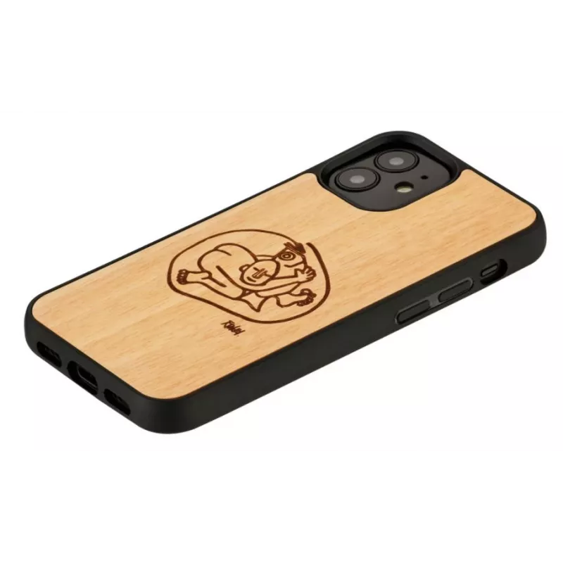 Protective phone case Man and Wood for iPhone 12 mini — child fish design