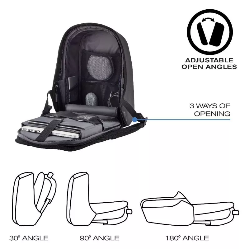 Backpack XDDESIGN P705.291 Anthracite — 18 L, notebook & tablet compartments, lockable main slider