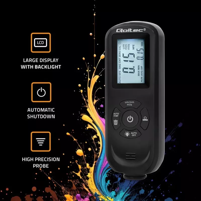 Coating Thickness Gauge QOLTEC 50646 LCD 0–2000 µm