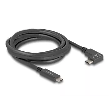 DeLOCK USB Cable USB Type-C male to USB Type-C male angled 2m 5Gbps 4K PD 60W