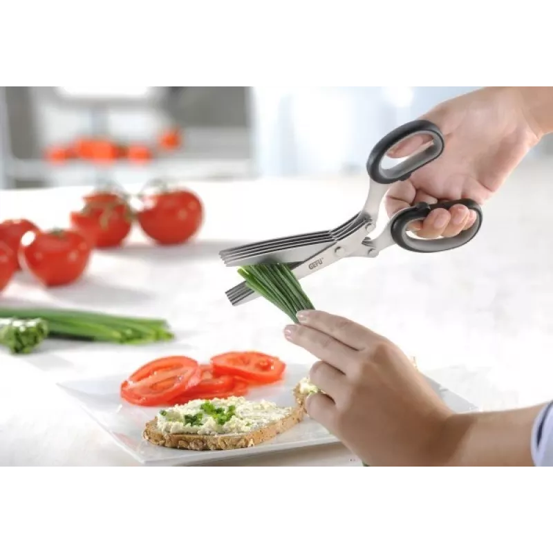 Kitchen scissors GEFU 12660 — stainless steel blades, plastic handle, length 191 mm, width 80 mm