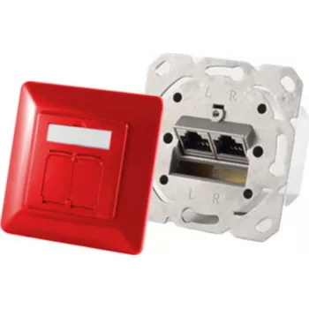 Socket-outlet 2x RJ-45 ShiverPeaks 74280-R Cat6a 500 MHz red metal Matt