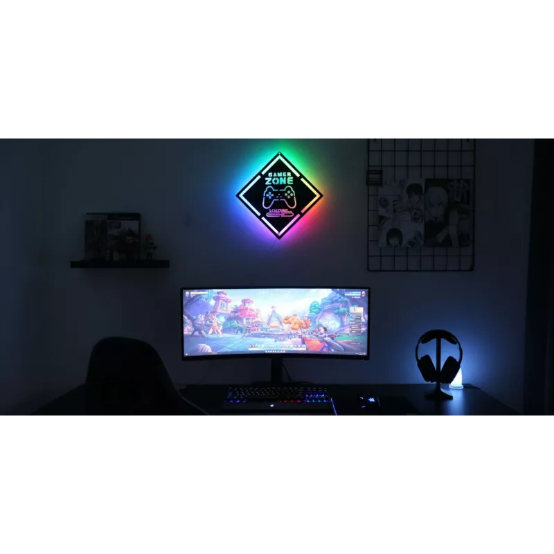 LED neon sign MANTA MASNL132RGB Style Neon Lights GAMER ZONE, RGB illuminated wall décor